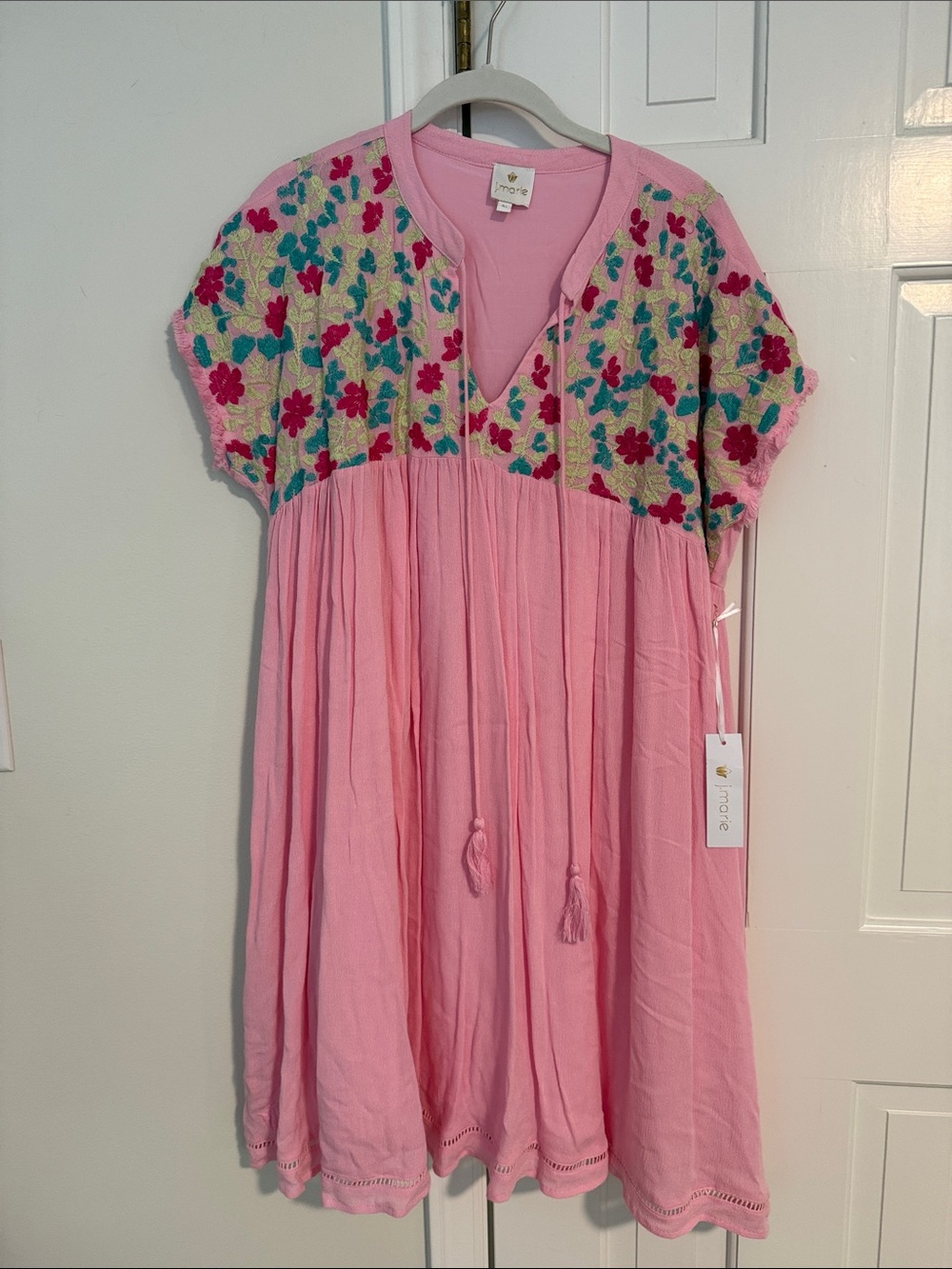 J.Marie Pink Embroidered Dress